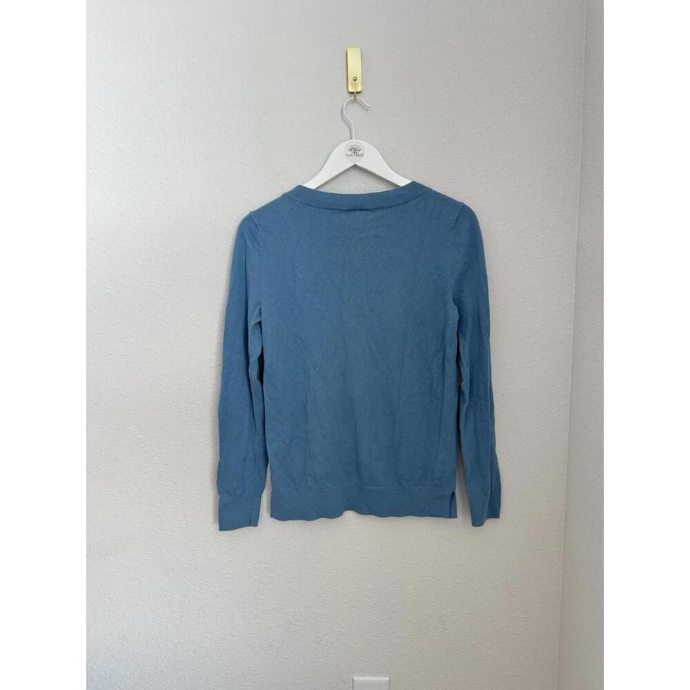 LOFT Women’s Sz‎ S Blue Penguin Pullover Sweater Graphic Crew Neck Long Sleeve - Picture 7 of 7